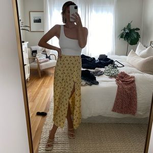 Reformation Yellow Skirt